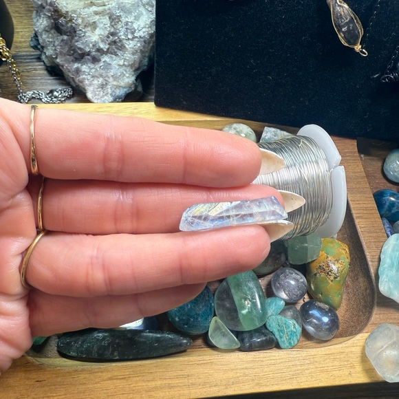 Calming crystal vibes set & blue bar necklace bundle